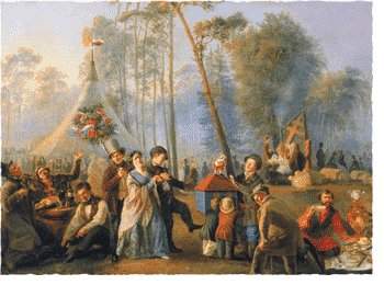 Василий Астрахов. Гулянье в Марьиной роще. 1852